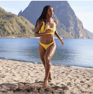 Crystal Dunn wearing Arrow + Phoenix Swim in Sports Ilustrated Swim