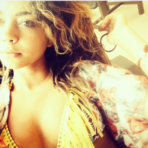 Sarah Hyland wearing SAHA Swim